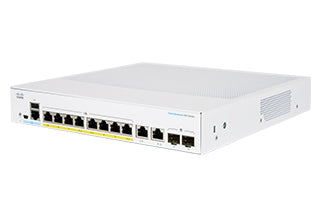 Cisco CBS350-8FP-E-2G-AU | 8x 1G RJ-45 | PoE+ (802.3at) | 2x 1G combo RJ-45/SFP uplinks | L2/L3 managed, no subscription