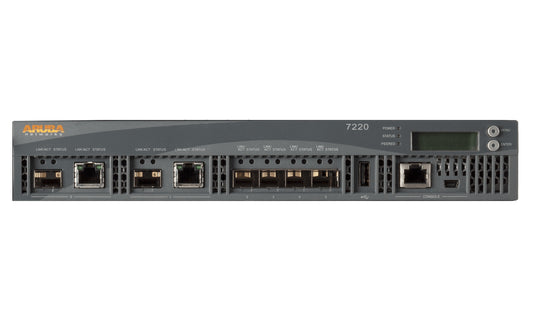 Aruba JW751A | Mobility controller | RW domain | 40 Gbps data-plane | 10GbE SFP+ uplinks | HA/VRRP, role-based firewall, AppRF | License: AP capacity-based + feature add-ons