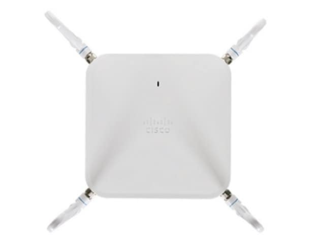 Cisco CG418-E 4G LTE gateway with white wireless access point and four antennas