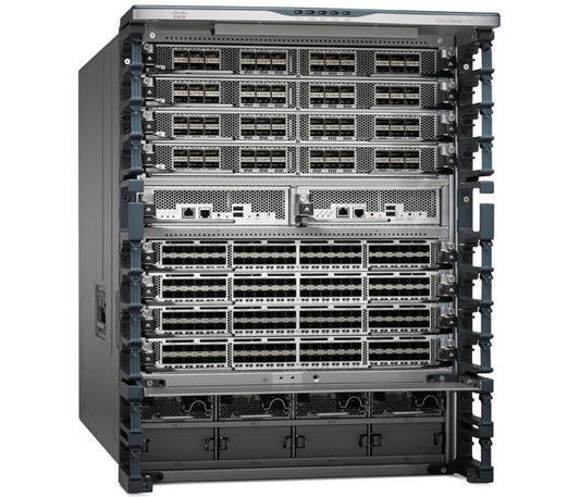 Cisco Nexus 9018 switch rack in N77-C7710 10-slot chassis