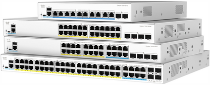Cisco C1300X-48P-4X stacked Catalyst 1024 switches with PoE ports