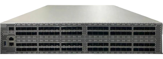 Cisco DS-C9396V-96ETK9P 96-port 64G Fibre Channel switch with silver rack