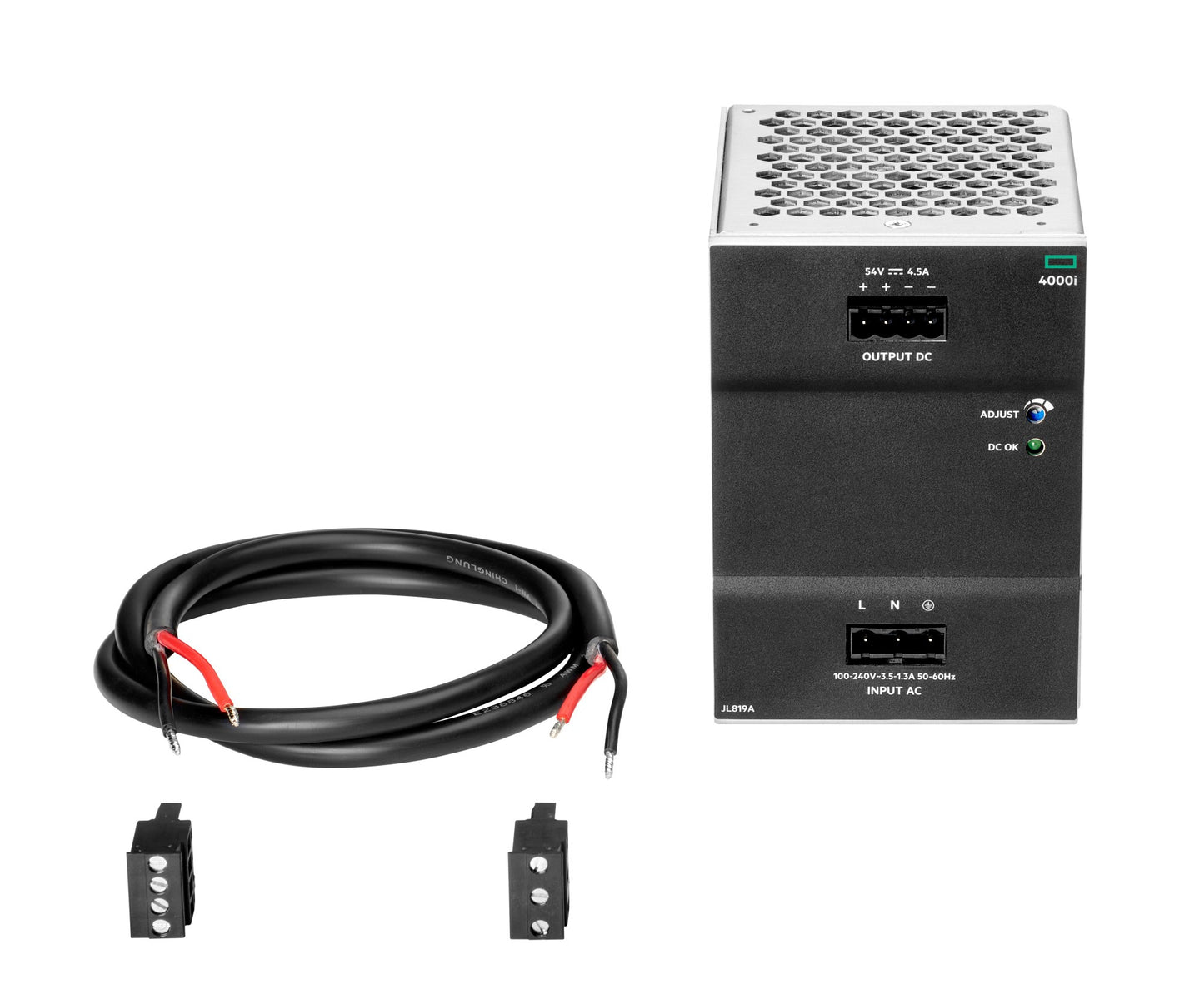 Aruba JL819A 54VDC 240W DIN AC-DC power supply for PoE switches