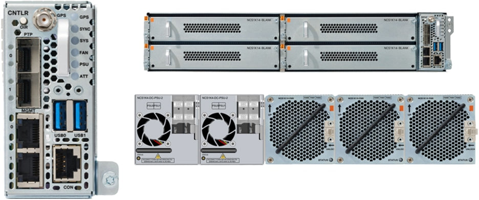 Dell PowerEdge server rack with Cisco NCS1K14-CTLR-B-K9 shelf controller