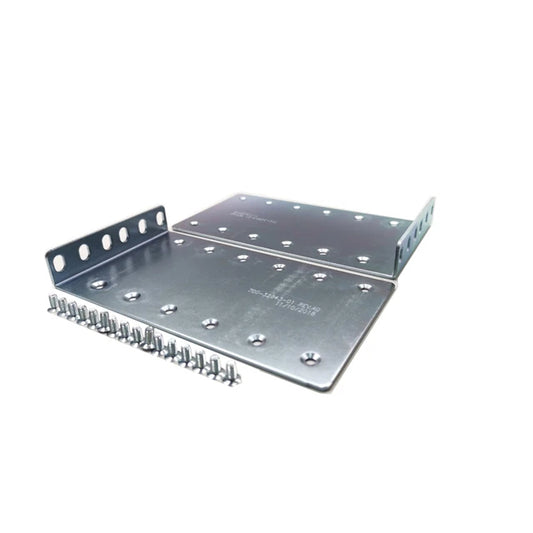 Silver Cisco N9K-C9300-ACK rack mount bracket with holes and tabs