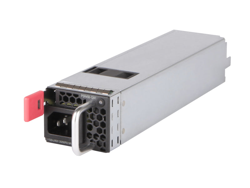 HPE JL592A 450W AC hot-swap PSU with silver body, red accents, black connectors