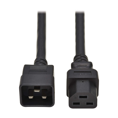 2M C20 to C21 black power cord, 20A 250V heavy-duty server PDU cable