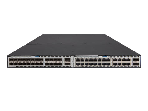 HPE JH378A 2-slot L3 switch with 2x40GbE QSFP+ uplinks in black rack
