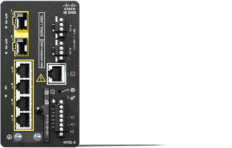 Cisco IE-3100-4P2S-E | 4x 1G RJ-45 PoE+ (802.3at), 2x 1G SFP uplinks, Network Essentials