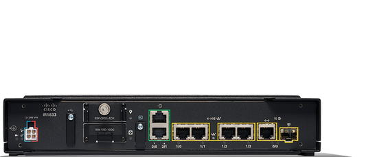 Cisco IR1833-K9 | Rugged router | SD-WAN capable, LTE/5G-ready | multi‑GbE I/O | extended temp | DIN‑rail/wall mount