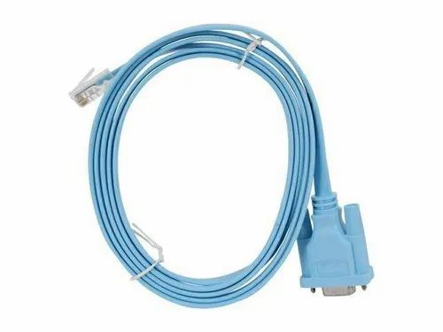 Cisco AIR-CONCAB1200 DB9F-RJ45 rollover console cable, 6 ft blue braided