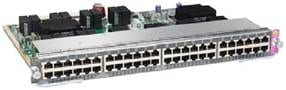 Cisco WS-X4748-NGPOE+E | 48x 1GbE RJ45 | PoE+: 802.3at (NG) | Uplinks: none | License: n/a