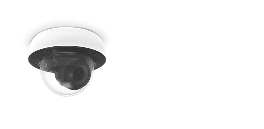Meraki MV12N-HW | Indoor mini dome, 1080p fixed-lens narrow FoV, 256GB on-board storage, 802.3af PoE, 10/100 RJ45, ceiling/wall mount, edge analytics