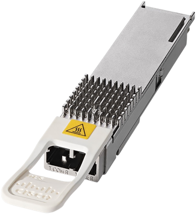 Cisco ONS-QDD-OLS QSFP-DD OLS with silver heat sink and yellow label