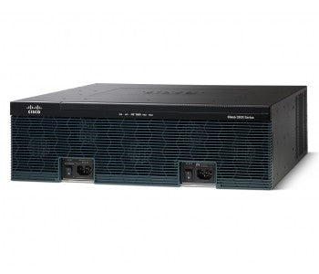 Cisco 3925 VSEC/K9 ISR router with black chassis and silver ports