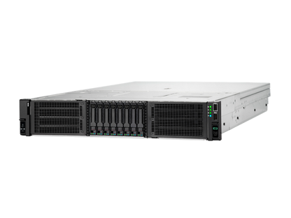 Silver and black HPE ProLiant DL380a Gen11 2U GPU server with multiple drive bays and indicator lights for high performance