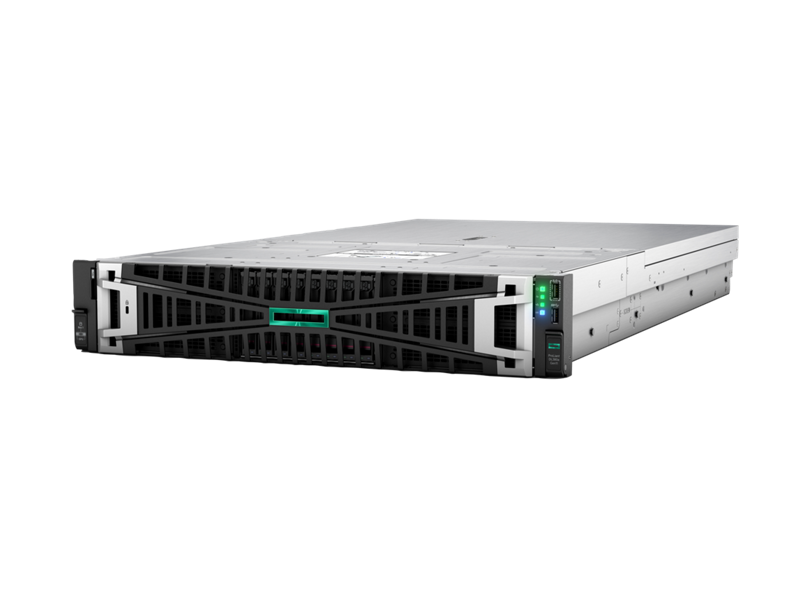 Hpe proliant dl380a gen11 2u gpu server in white and black with green led indicator panel for up to 8 gpu use