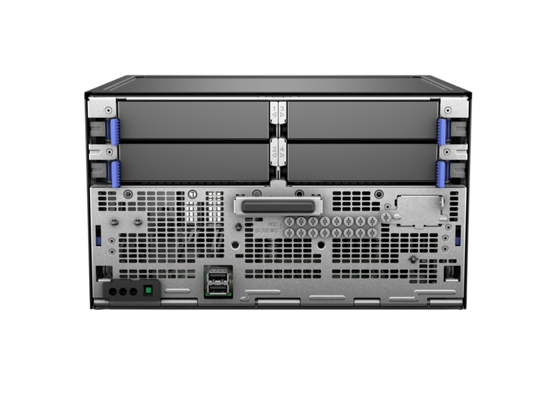 Silver hpe proliant gen11 ultra micro tower server rack with two drive bays and ventilation grilles