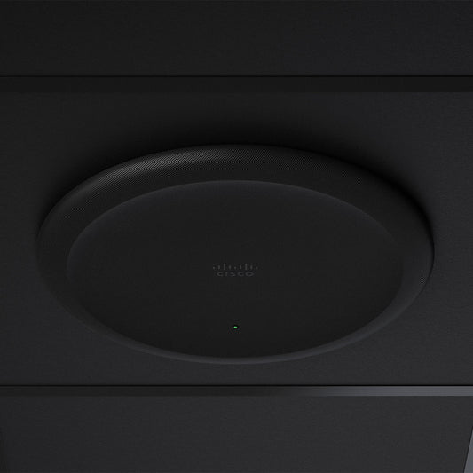 Cisco CS-MIC-CLGPRO-C | Ceiling Microphone Pro, Carbon Black, beamforming ceiling array, 360° room pickup, noise reduction, surface or suspended mount