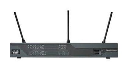 Cisco C897VAMG-LTE-GA-K9 router with dual antennas and ports