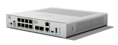 White cisco csf240p-td-k9 secure firewall with multiple ethernet ports and perforated ventilation panel on the back side