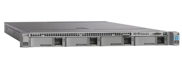 Cisco SNS-3515-K9 ISE 1U rack server with silver chassis, black accents, dual PSU, and RAID hot-swap bays