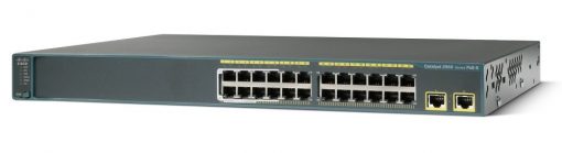 Cisco WS-C2960-24TT-L 24-port Ethernet switch with black silver design