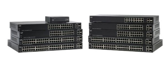 Cisco SF200E-48 48-port Gigabit Smart Switch, black stackable design