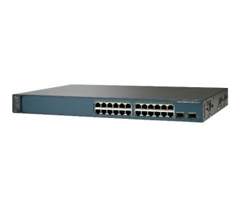 Cisco WS-C3560V2-24TS-SD switch with 24x 10/100 FE ports and 2x SFP uplinks