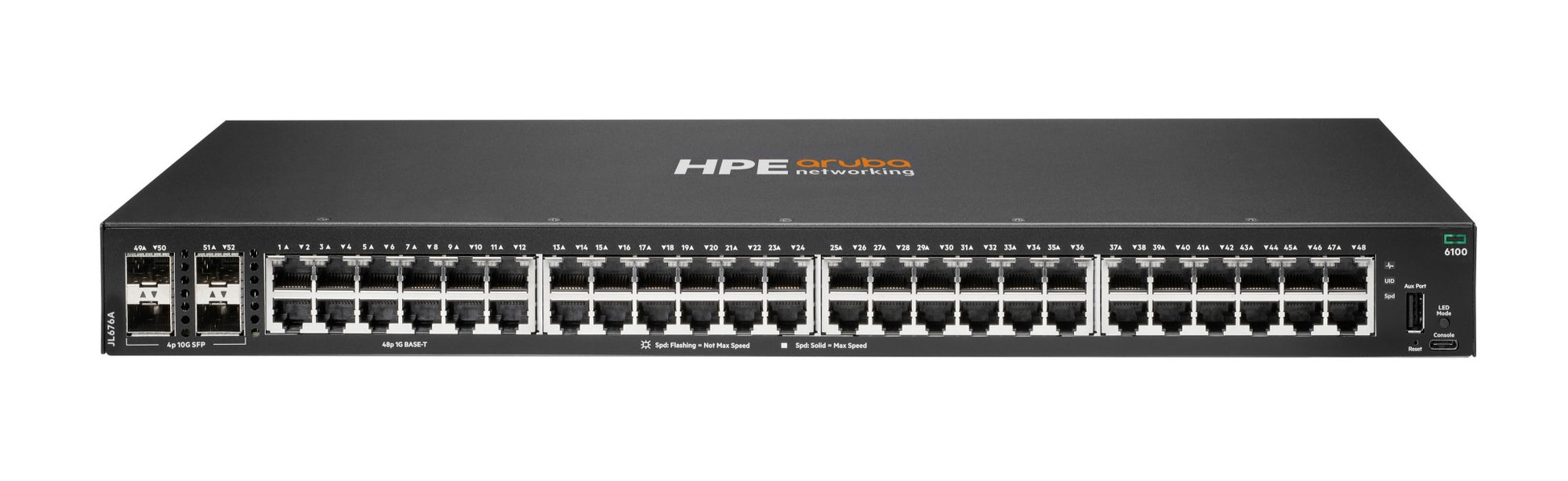 Aruba JL676A HPE 1920-48G switch with black housing and 48x 1G ports