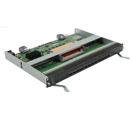 Aruba R0X45A silver server rack with green PCB and orange components