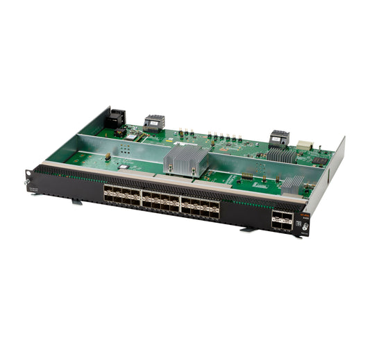 Aruba R0X43A switch with 24x 1/10G SFP+ ports and green circuit board