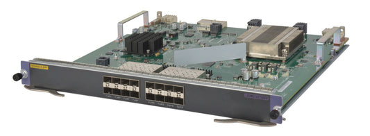 HPE JH193A 16x 1/10G SFP+ line card with Cisco router green circuit board and black ports