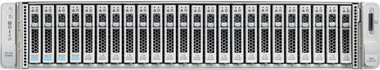 Cisco UCSC-C245-M8SX | 2U dual-socket AMD EPYC (4th Gen ready), 24x 2.5in SFF bays (SAS/SATA), barebones no CPU/RAM/Drives, PCIe 5.0-ready, redundant hot-swap PSUs