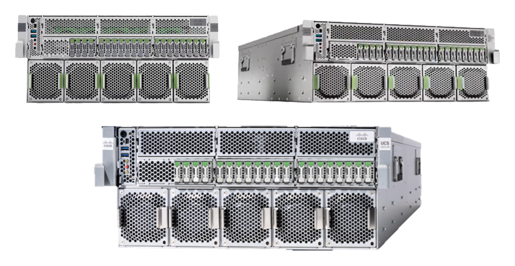 Cisco UCS C845A M8 rack server chassis with silver rack and green accents