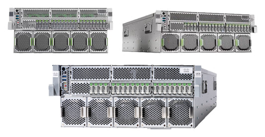 Cisco UCS C845A M8 rack server chassis with silver rack and green accents
