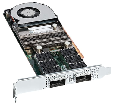 Cisco HCI-P-V5D200G-M6 black silver graphics card with heatsink and QSFP56 ports