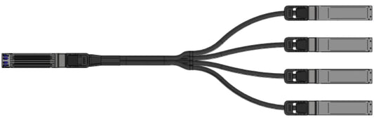 NVIDIA MCP7Y50-N01A-FLT | NVIDIA passive copper splitter cable, IB twin port NDR 800Gb/s to 4x200G b/s, OSFP to 4xOSFP, 1.5m, flat top