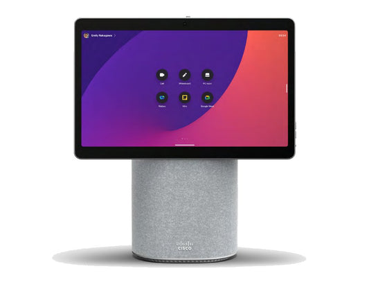 Cisco CS-DESKMINI-C-K9 | 15.6in FHD touch | 8MP camera | mic array + stereo speakers | USB‑C BYOD | 1x GbE | Wi‑Fi 5 + BT | Personal video conferencing | Carbon Black