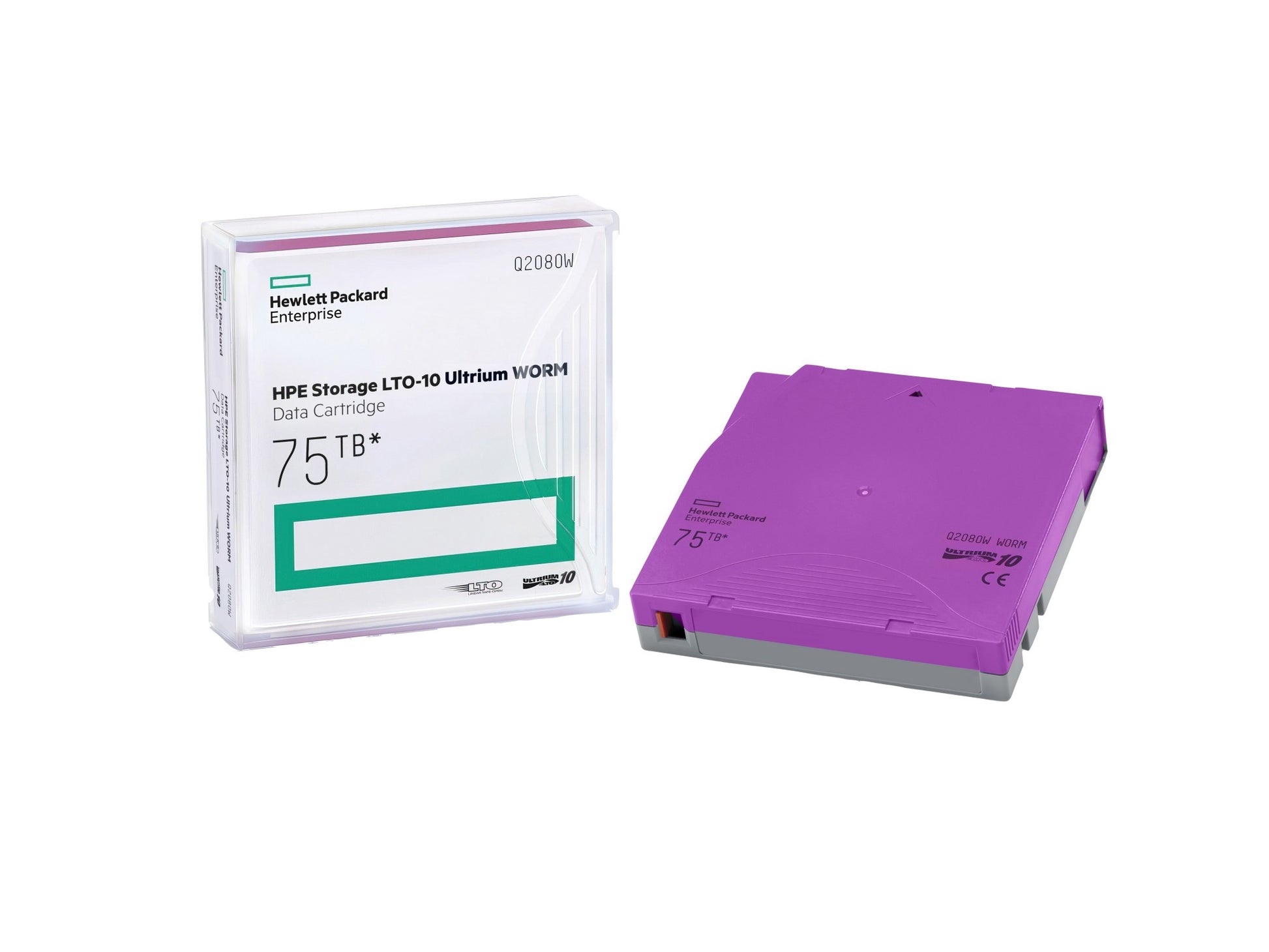 HPE Q2080W LTO-10 Ultrium WORM tape cartridge, 75TB compressed, purple and white