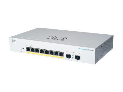 Cisco CBS220-8P-E-2G-AU | 8x 1G | PoE+ (802.3at) | 2x 1G SFP uplinks | Smart L2