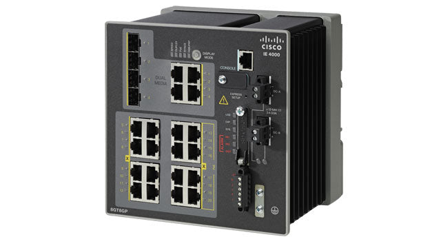 Cisco IE-4000-4GS8GP4G-E | 4x 1G SFP + 8x 1G PoE+ | 4x 1G combo uplinks | PoE: 802.3at (Class 4) | License: LAN Base