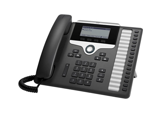 Cisco CP-7861-K9 | IP Phone 7861 | 16 lines | 3.5-in monochrome display | 2x 10/100 Ethernet (PC pass-through) | PoE Class 1 | Wideband audio | RJ-9 headset