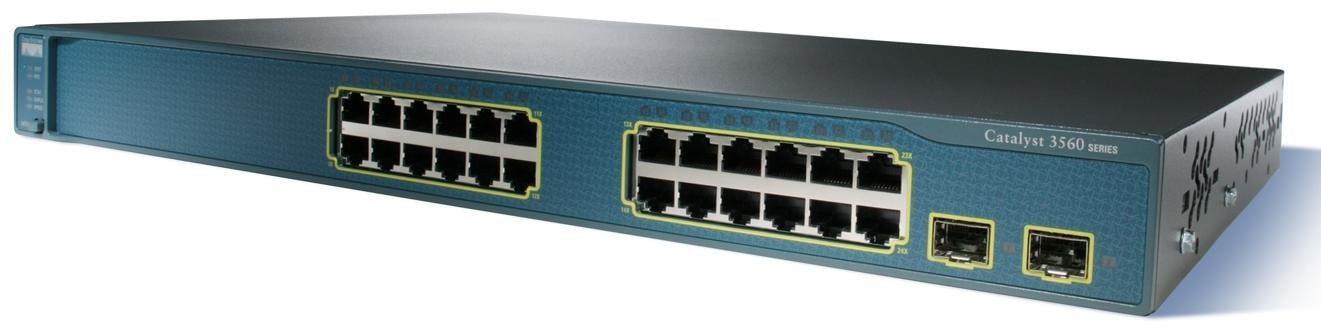 Cisco Catalyst 3560 24-port Ethernet switch with 2x SFP uplinks