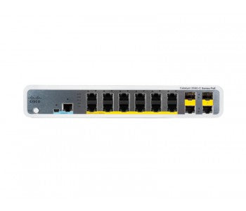 Cisco WS-C3560C-12PC-S switch with 12x FE PoE+ ports and 2x 1G uplinks
