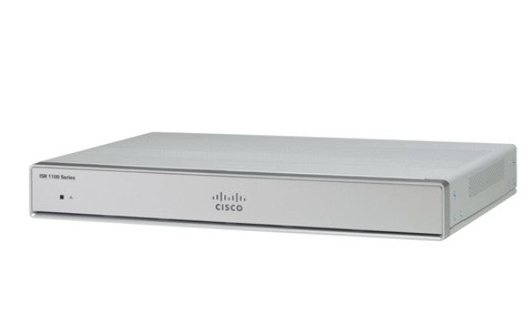 Cisco C1111-4PLTELA-DNA ISR 1100 4P LTE router with silver chassis