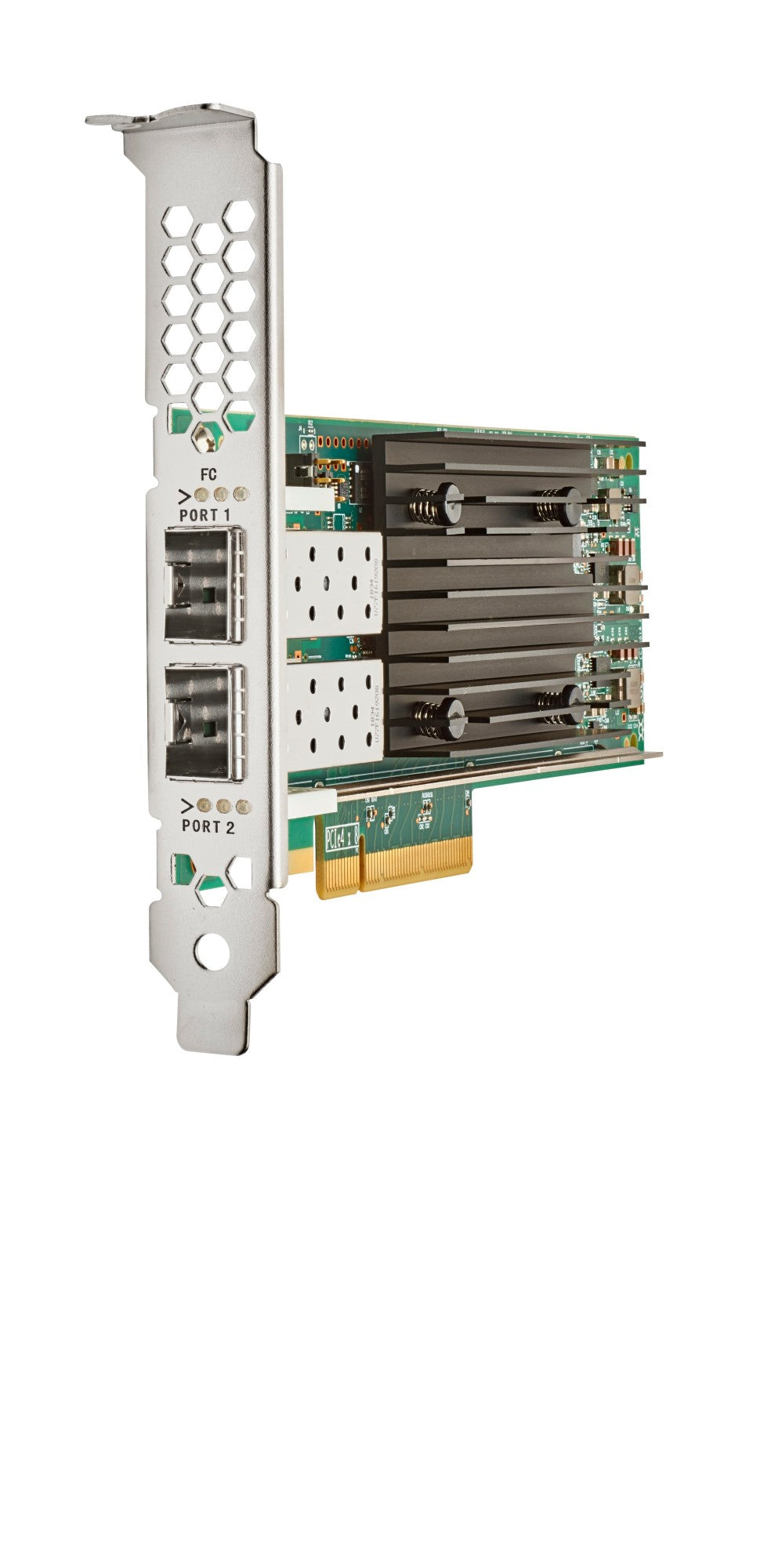 Aruba R2E09A 32G Fibre Channel HBA with silver green dual-port card