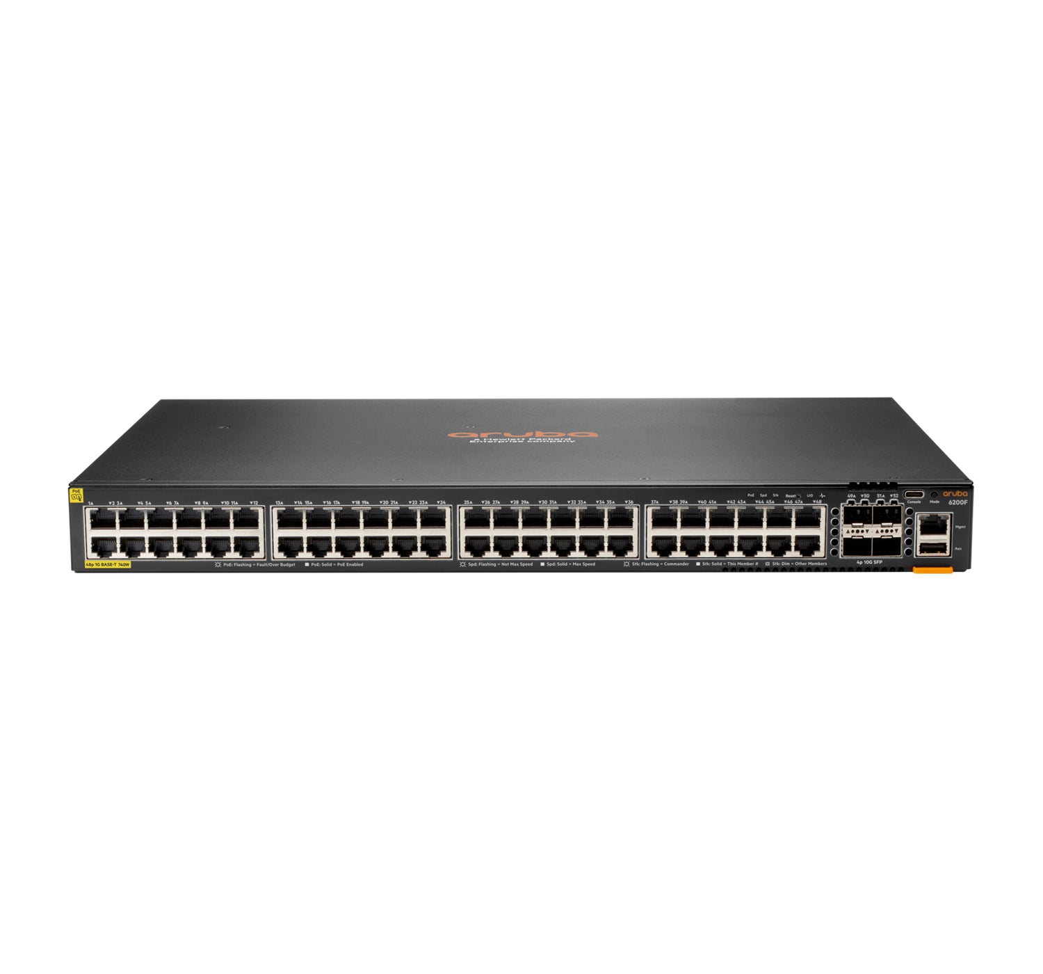 Aruba JL728B 48-port PoE+ switch with 4x 10G SFP+ uplinks