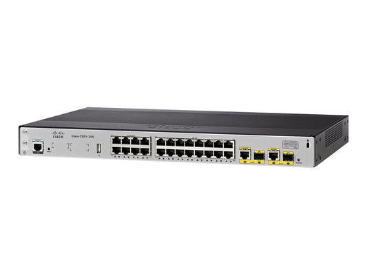 Cisco C891-24X/K9 router with 24x 10/100 LAN ports and 2x GE uplinks