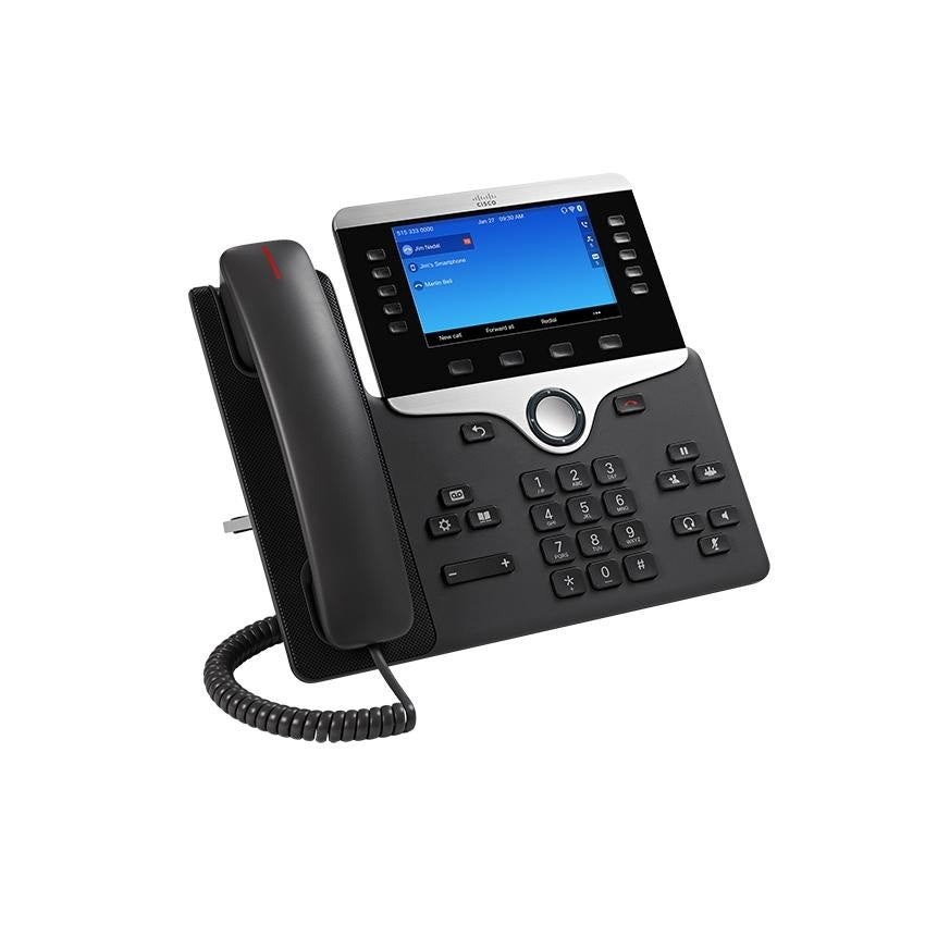 Cisco CP-8861-3PCC-K9 | VOIP Deskphone | 5-in WVGA color | 5 lines | dual 1G switch | PoE Class 4 | Wi‑Fi 5 + Bluetooth | 2x USB | 10 SIP regs | wideband audio